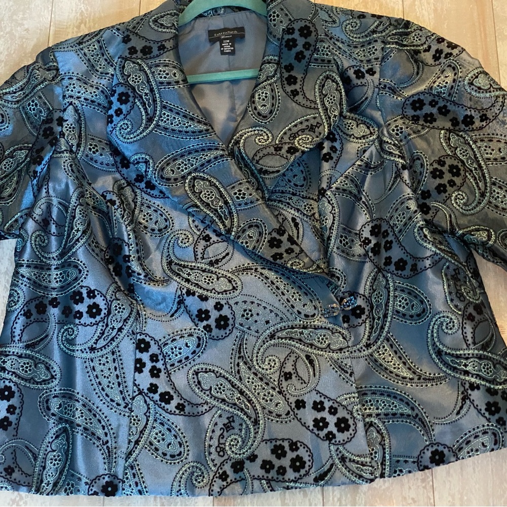 R & M Richards Dressy Jacket Size 22W Navy Blue Amazing Detail NWT